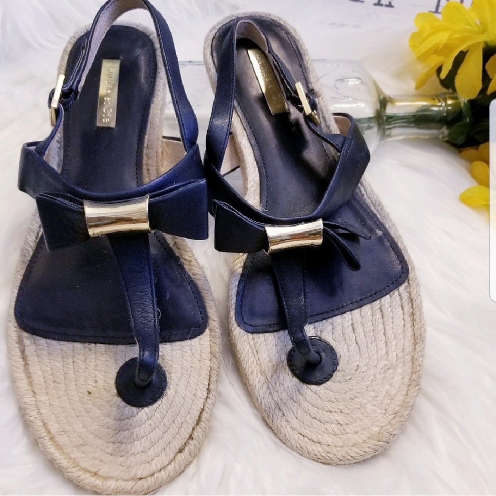 Louise et Cie Navy Blue Bow Sandals Sz 8
